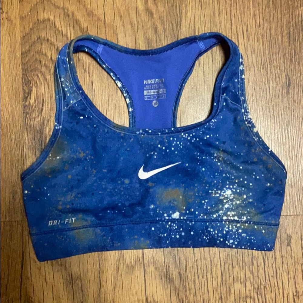Size XS Nike Dri Fit Sports Bra Galaxy Print